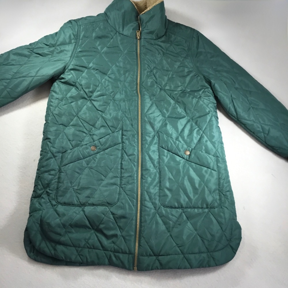 Weatherproof Vintage Womens Quilted Sherpa Lined Jacket Green Teal Small - Picture 1 of 10